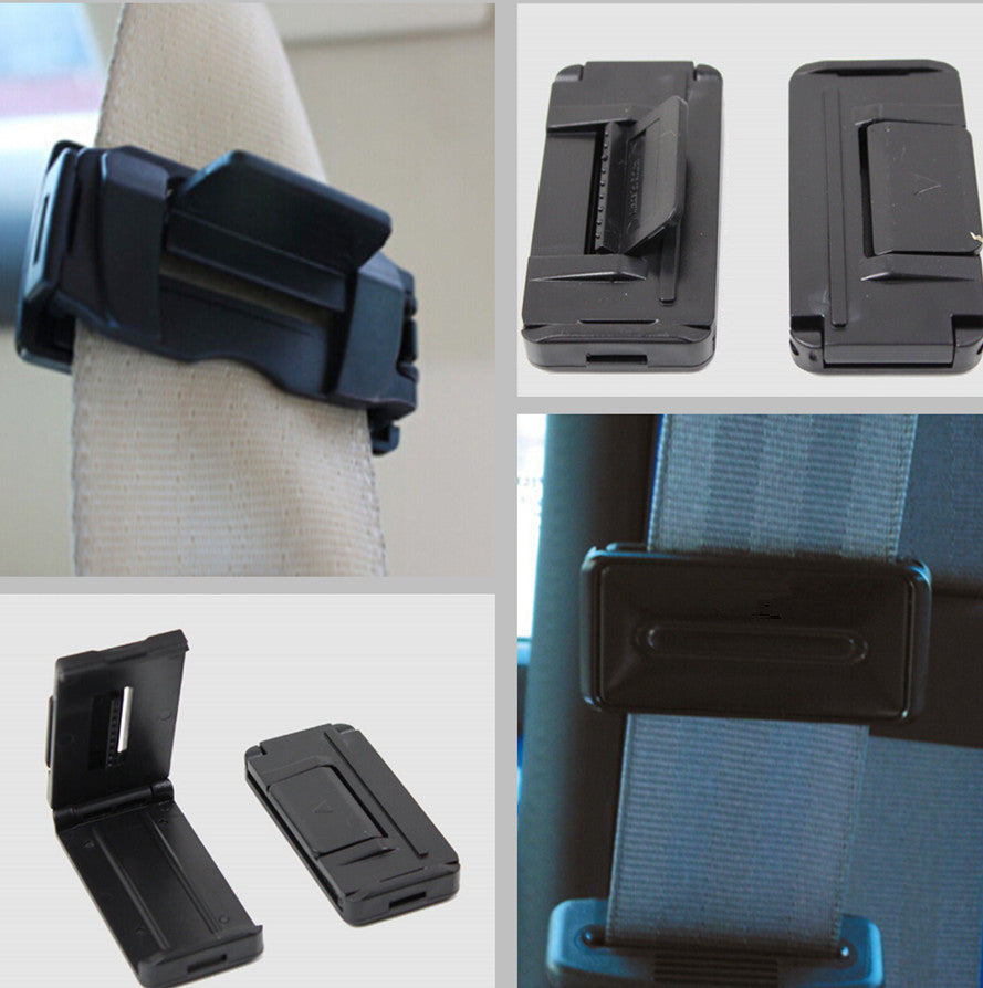 2x for Seat Safety Belt Stopper Strap Clip Car Auto Universal Black Comfort Safety