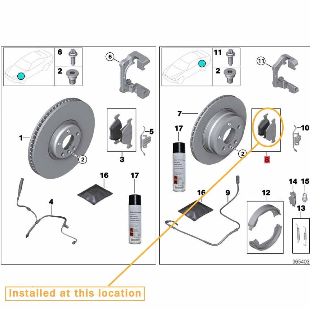 Equipment Manufacturer rear brake pads for Rolls-Royce for Phantom Coupe RR3 2007-2016 34216768471