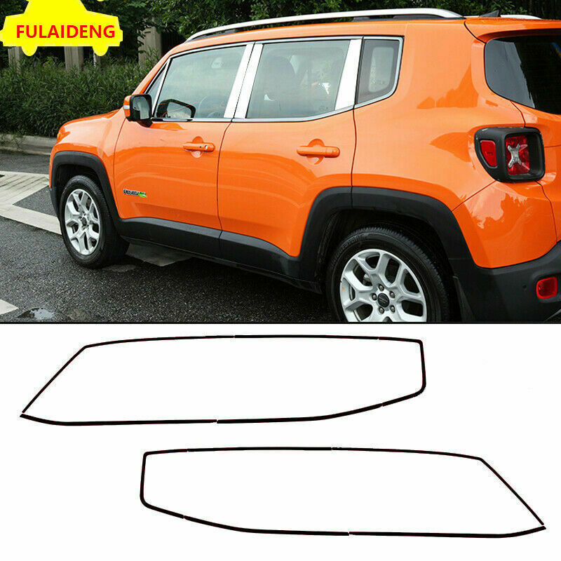 10P for Jeep Renegade 2016-22 Glossy Black Window Sill Frame Molding Trim Cover