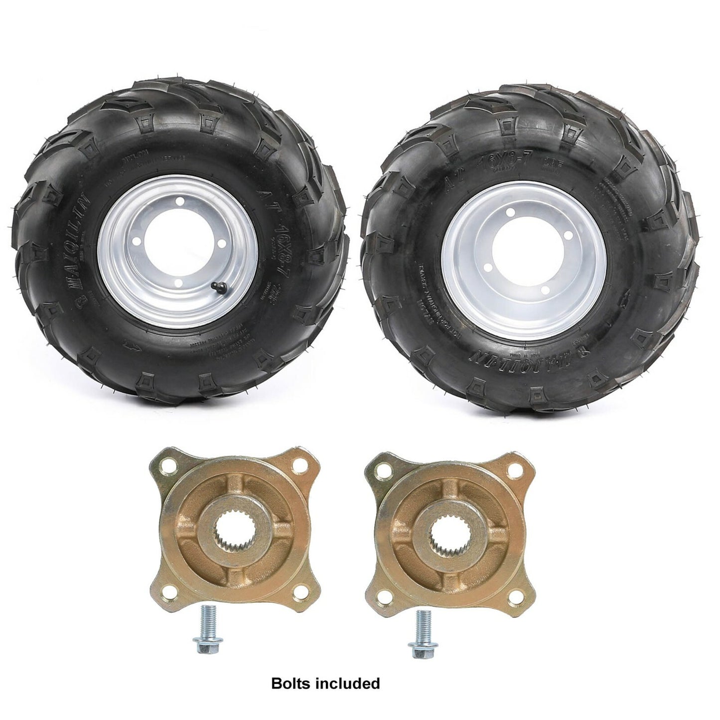 2-Piece 16x8-7 Wheel Kit (7-inch, 24T Rear Axle) for Taodao ATV Go Karting Four-Wheel Set