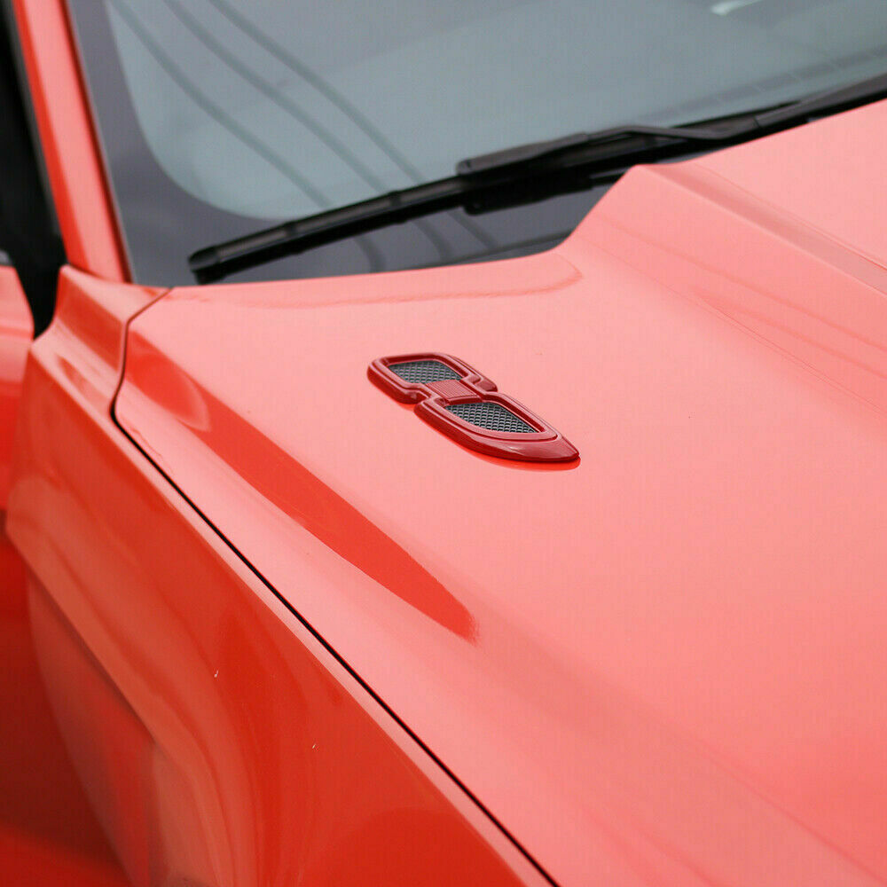 Red Car Hood Leaf Board Air Flow Vent Cover Trim for Jeep Grand Cherokee 2011-21