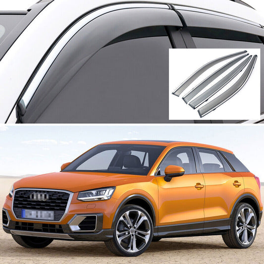 4X Side Window Deflector Visors Sun Rain Guards Vent Shade for 2017-2024 for Audi Q2