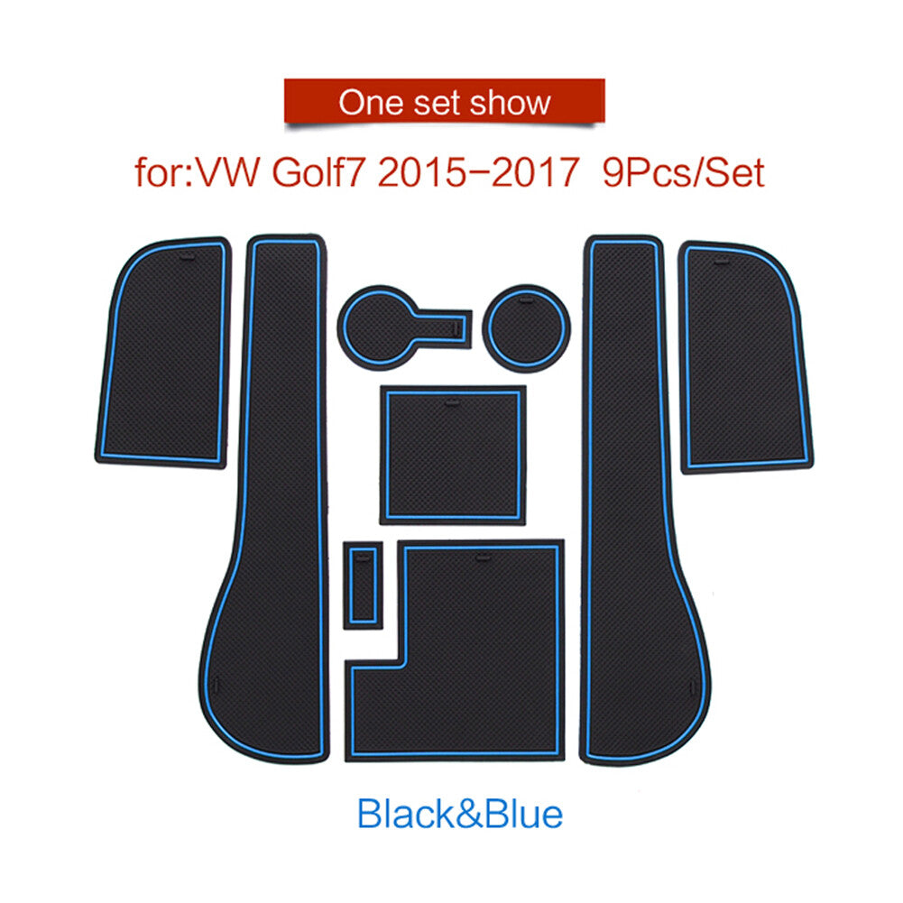Car Door Mat for Volkswagen for GOLF 7 GTI R 2013-2019 Gate Slot Cup Pad Accessories