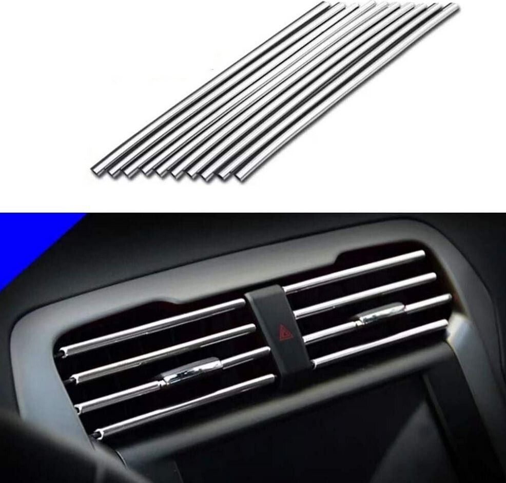 Car air conditioning socket decorative molded trim strip silver for Mercedes-Benz