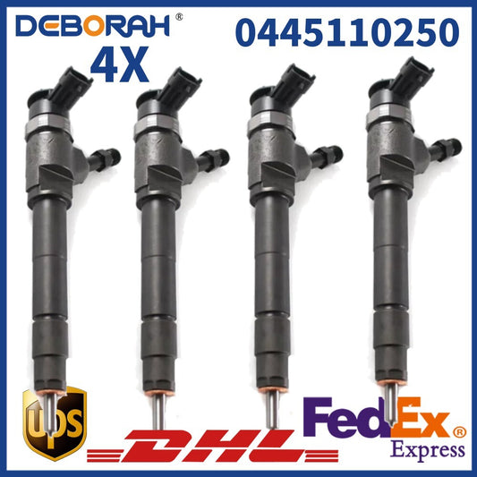 4x 0445110250 Diesel Injector for FORD Ranger for MAZDA BT-50 WLAA13H50 WLAA-13-H50