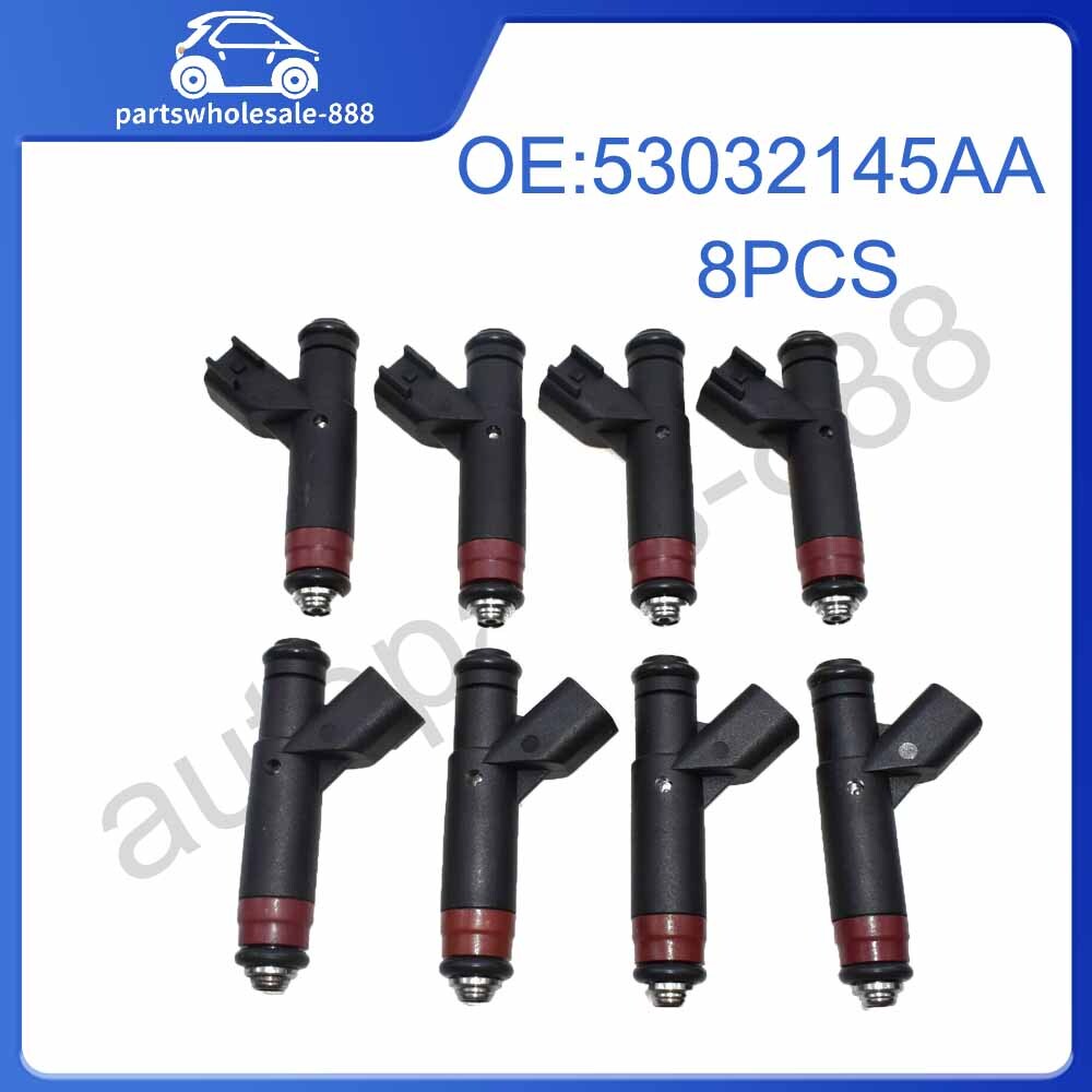 8-pack 53032145AA fuel injectors suitable for 2001-2004 for Dodge Dakota for Jeep 4.7L 5.7L V8 models.