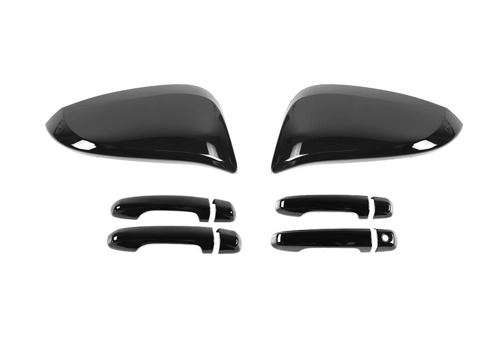 10Pcs Black ABS Side Rearview Mirror Door Handle Cover For Toyot@ 4Runner 2017+