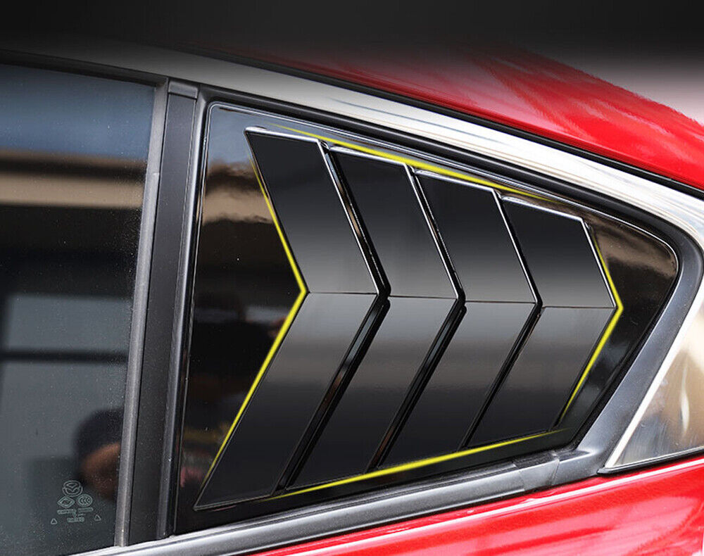 Fit for Mazda 3 Sedan 2019-2020 Glossy Black Side Vent Window Scoop Louver Trim