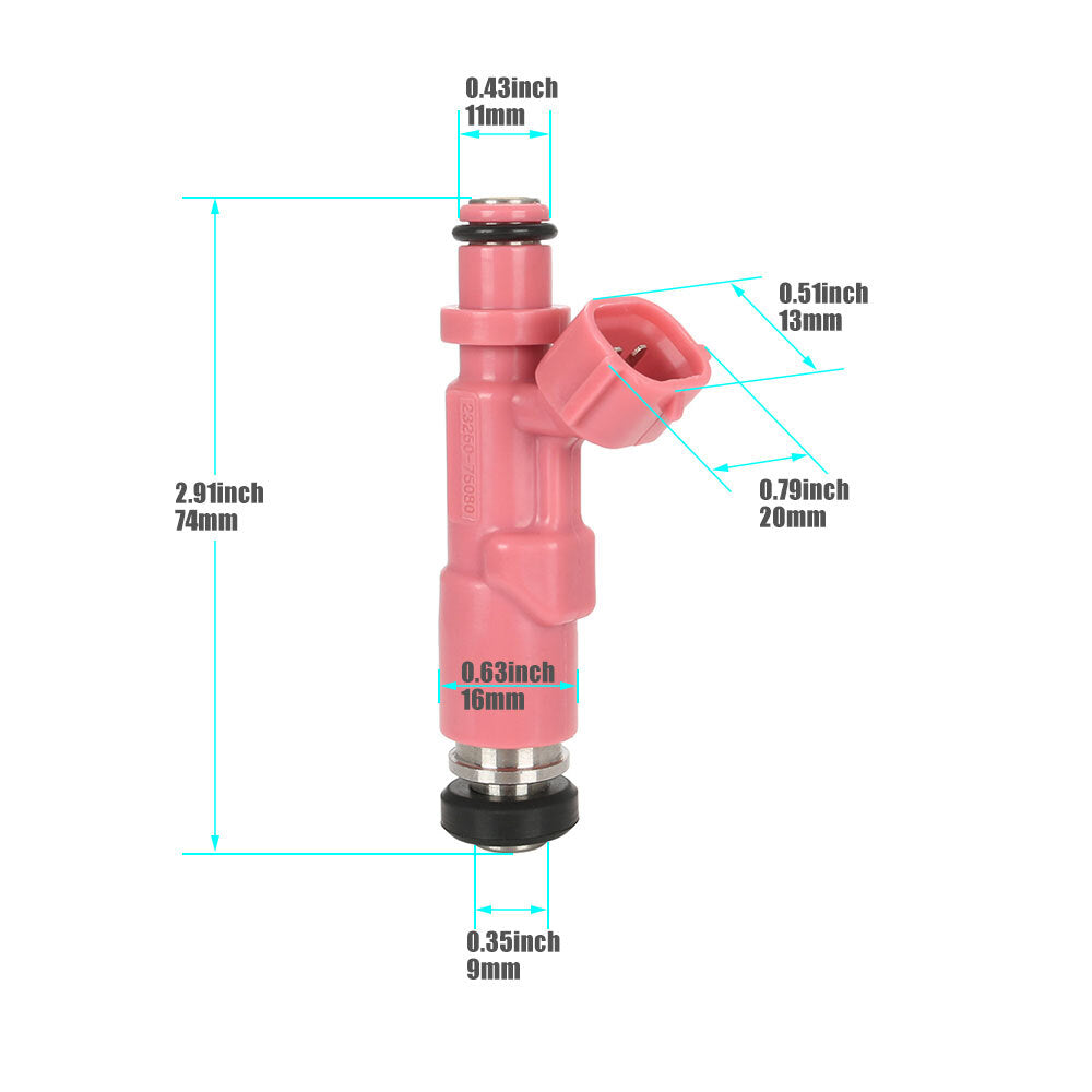 4x Fuel Injectors 23250-75080 for Toyota Tacoma 4Runner 2.4L 2.7L 1998-2004 NEW