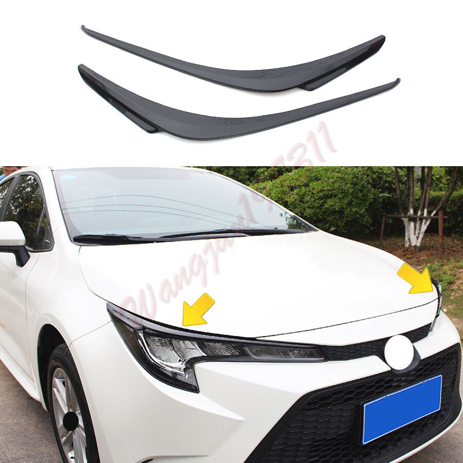 for Toyota for Corolla 2019-2023 Black ABS front Headlight Eyebrow Eyelid Cover Trim