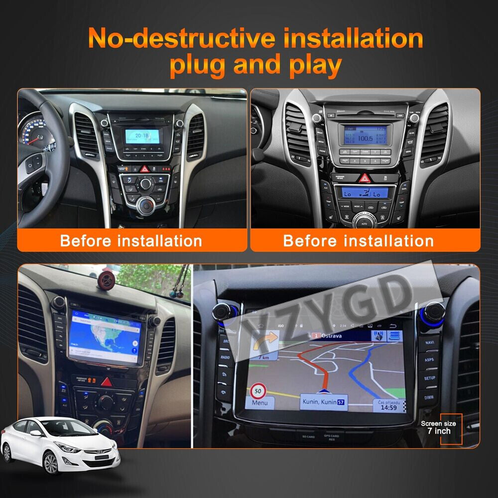 for Hyundai I30 for Elantra GT 2011-2017 Screen Android Car Radio Stereo Carplay GPS