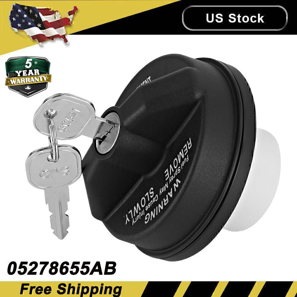 Gas Fuel Tank Cap With Lock Key For 2001-2021 for Chrysler for Jeep for Dodge for Ram 5278655AB