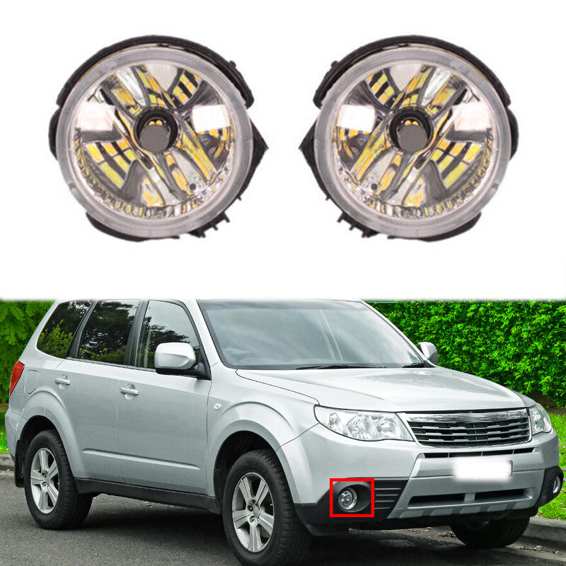 1 Pair For 2008-2013 for Subaru Forester LED 2Pcs Front Fog Lights Fog Lamps W/Bulbs