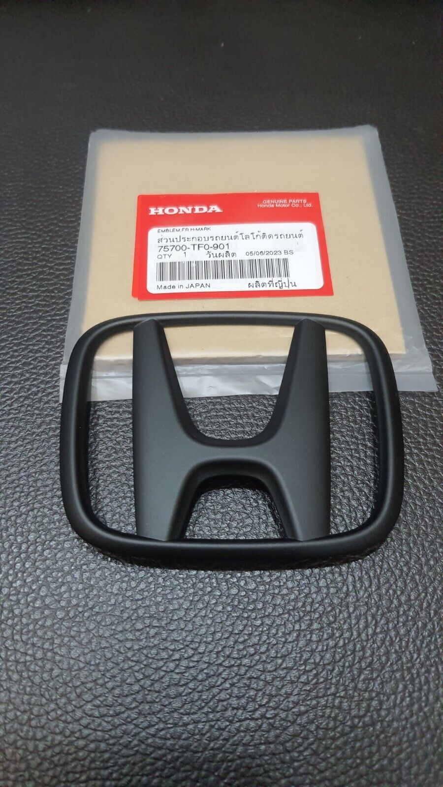 MATT Black 1 Pair H + 1 Civilian FE Logo Embroidered Badge Applicable to Rear for Honda for Civic FE 21-23