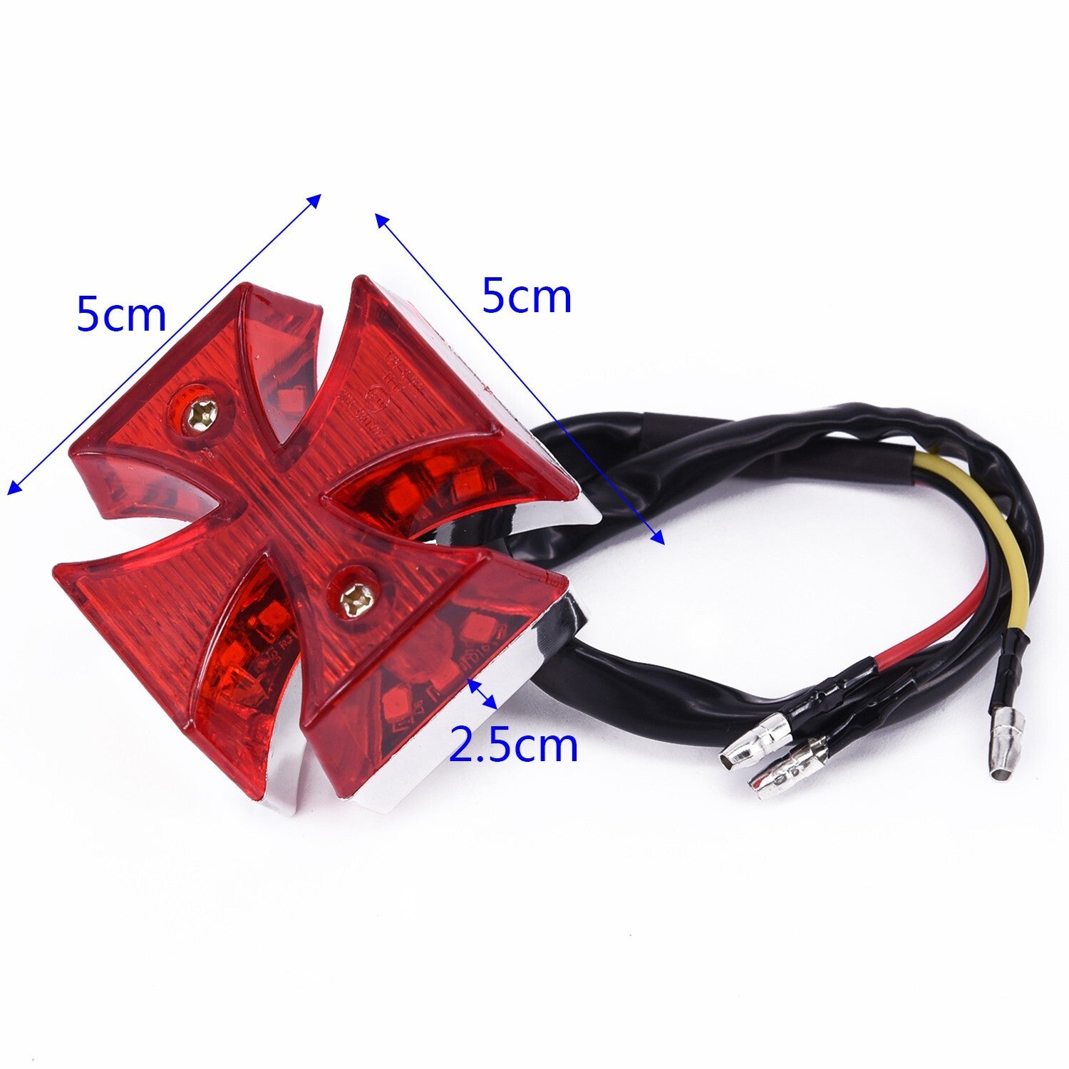 Motorcycle Choppers Dirt Bike Maltese Cross LED Rear License Plate Tail Light