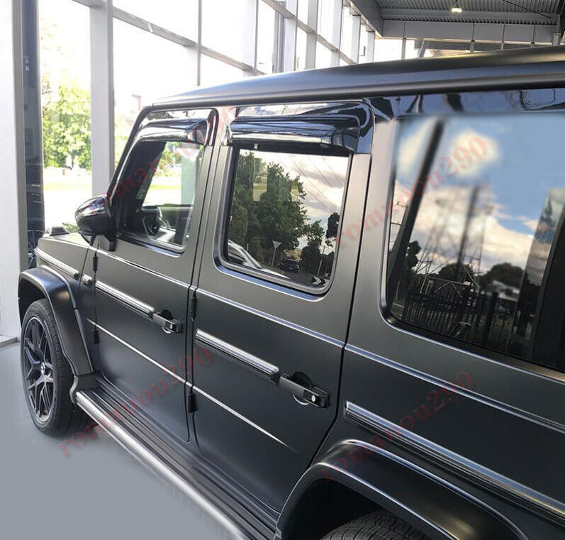 4x for Benz G-Class 2019-2024 Black Window Visors Sun Rain Guard Vent Deflectors