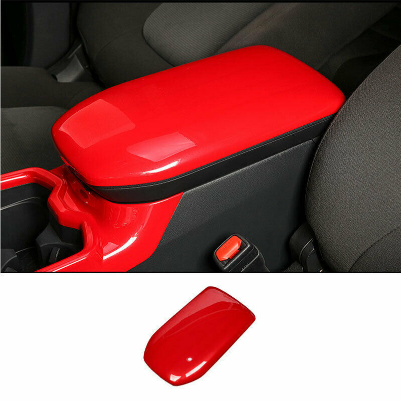 for Toyota RAV4 2019-2023 Red ABS Central Console Armrest Box Cover Panel Trim