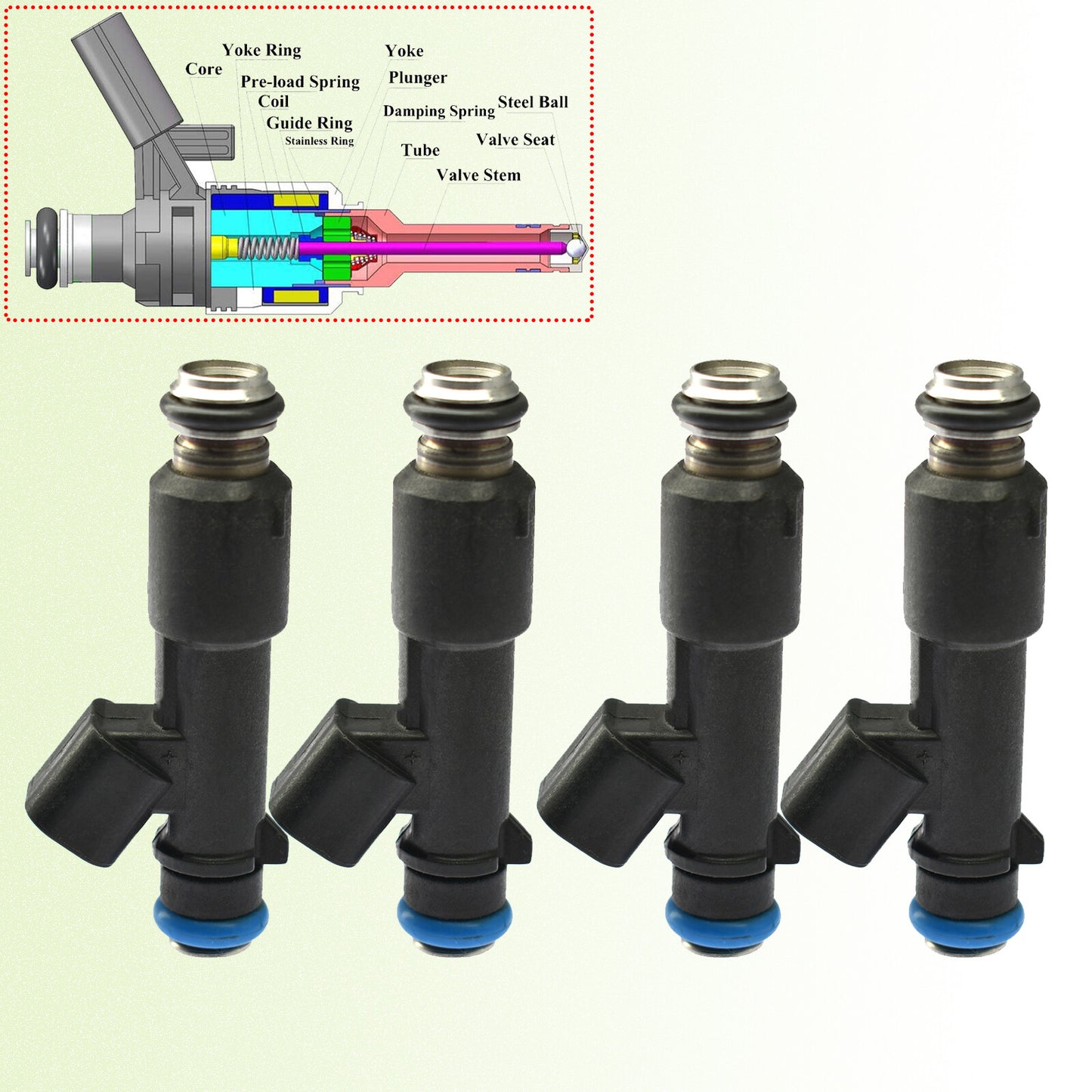 4pcs Fuel Injector For 06-2008 for Chevrolet Optra for Suzuki Forenza Reno 2.0L 96493843