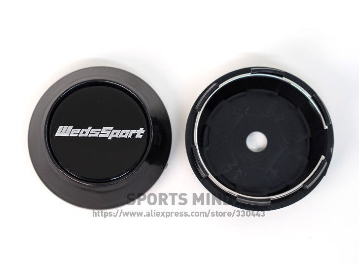 4x69mm Weds Sport Black Edge Cap Decal Badge Wheel Center Cap Hub Cap TE37