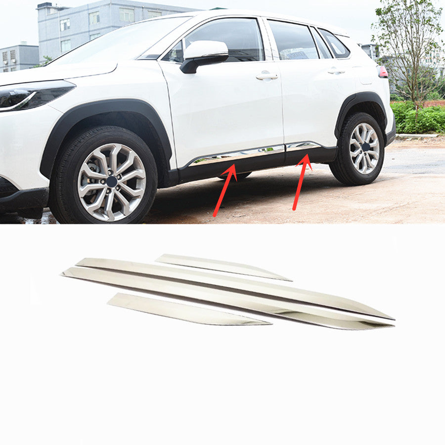 for Toyota for Corolla Cross 2022 Chrome Steel door body side molding Cover trim 4x