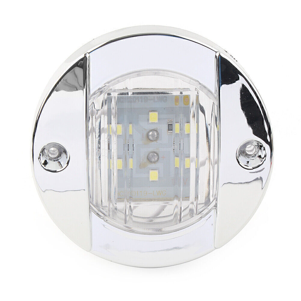 Fit Truck Trailer RV Boat 3 Inch Round 24V White LED Side Marker Trailer Lights