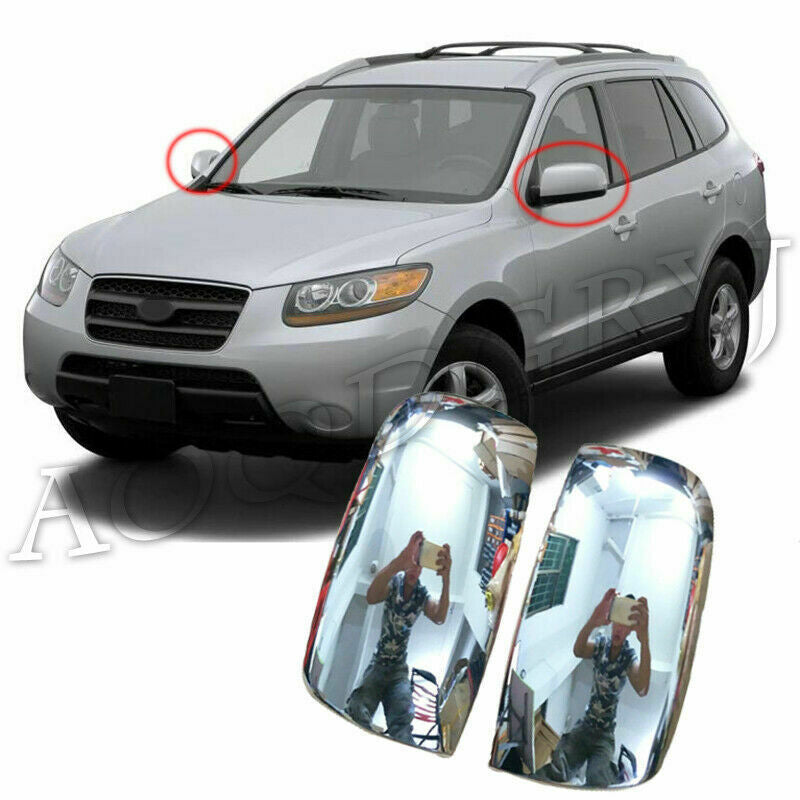 for Hyundai Santa Fe 2006-2008 Chrome Rearview Side Door Mirror Cover Trim Cap
