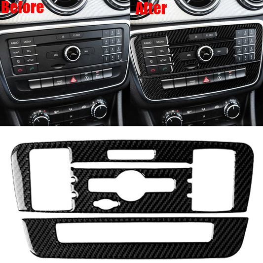 for Mercedes Benz GLA CLA Dashboard Center Console Cover Trim Carbon Fiber