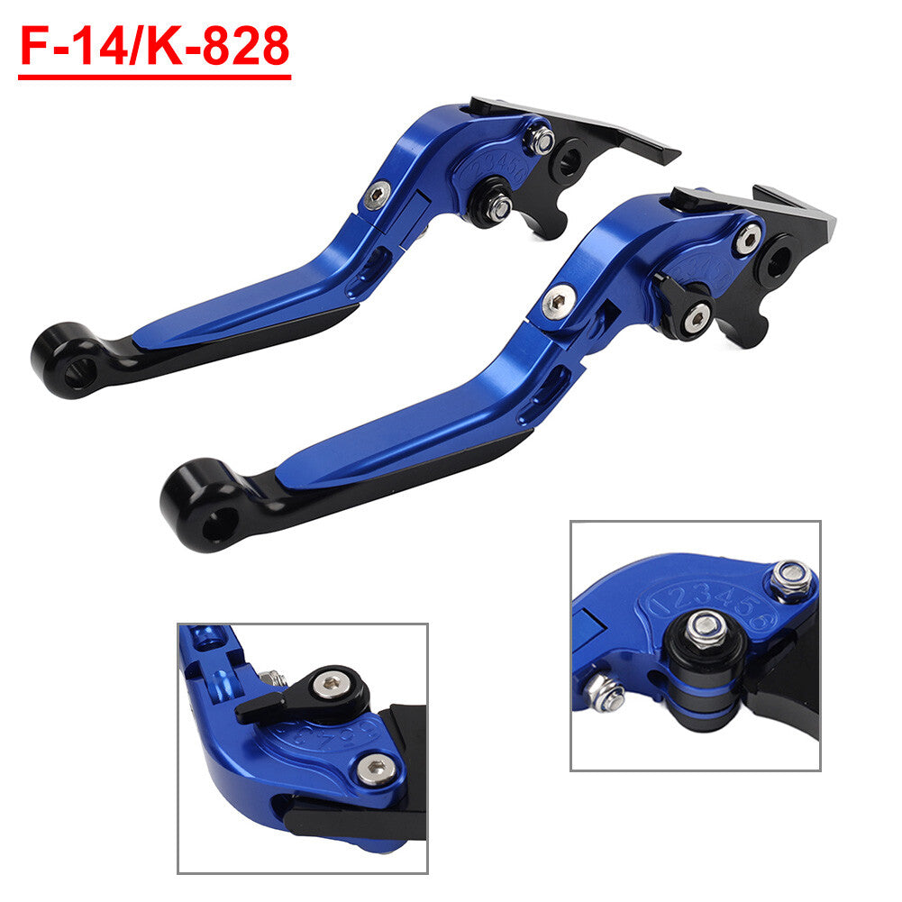 CNC Folding Extendable Brake Clutch Levers for Kawasaki Z1000 ZX9R ZX6R Blue