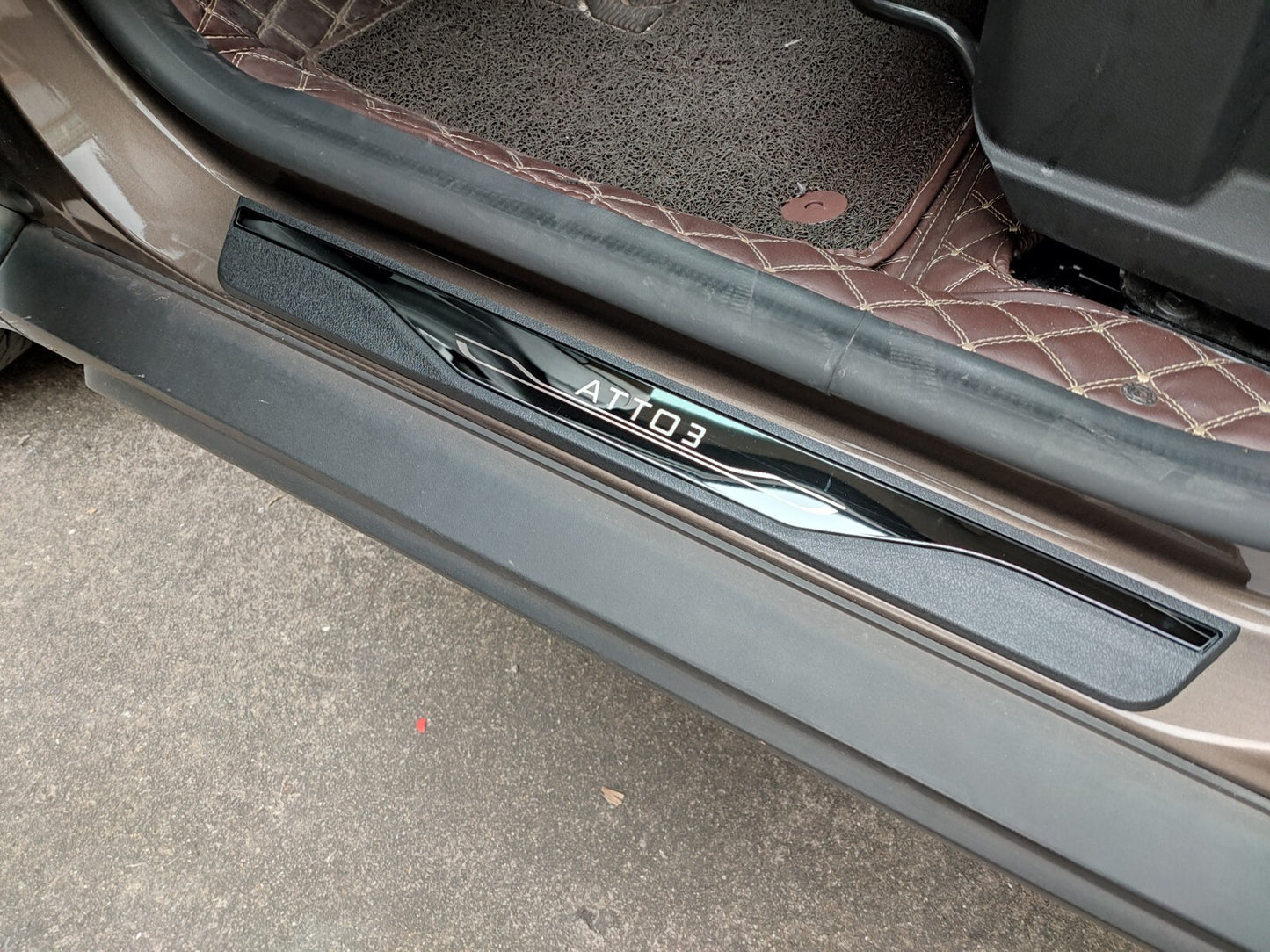 for BYD Atto 3 Accessories Car Door Sill Protector Scuff Guard Sticker Trim 2023