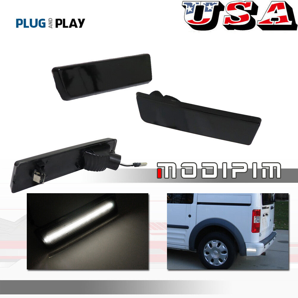 Smoked white rear side marker turn signals for Ford 10-13 Transit Connect