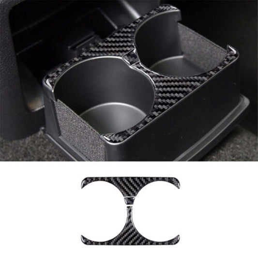 Carbon Fiber Interior Rear Cup Holder Frame Trim Panel for Ford Explorer 2011-14