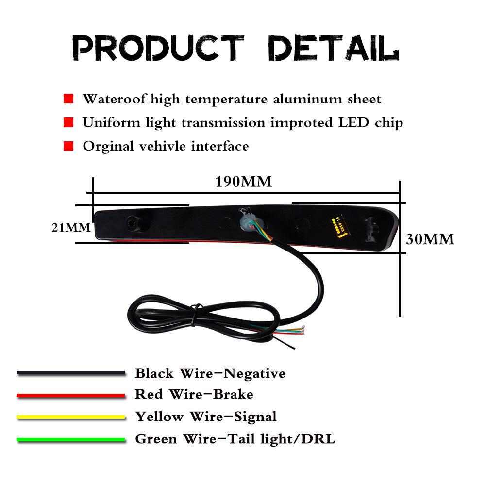 LED rear bumper brake and turn signal taillights for 2020-2023 for Toyota for Corolla