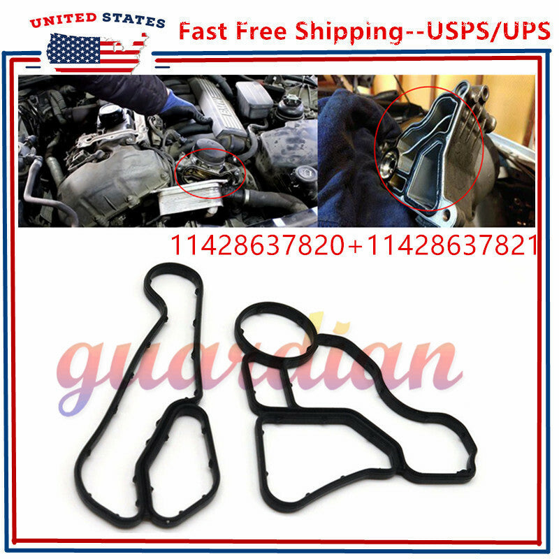 Oil Filter Housing Gasket  Cooler Seal Set 11428637820 11428637821 for BMW