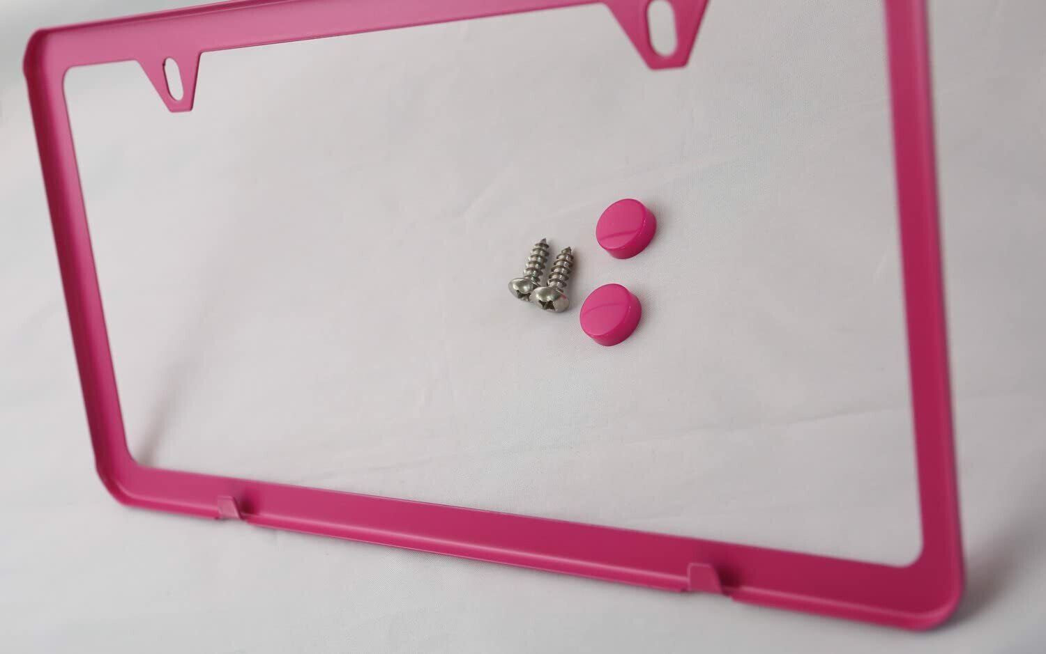 Car license plate frame cover cap rear trunk hot pink for Chevrolet