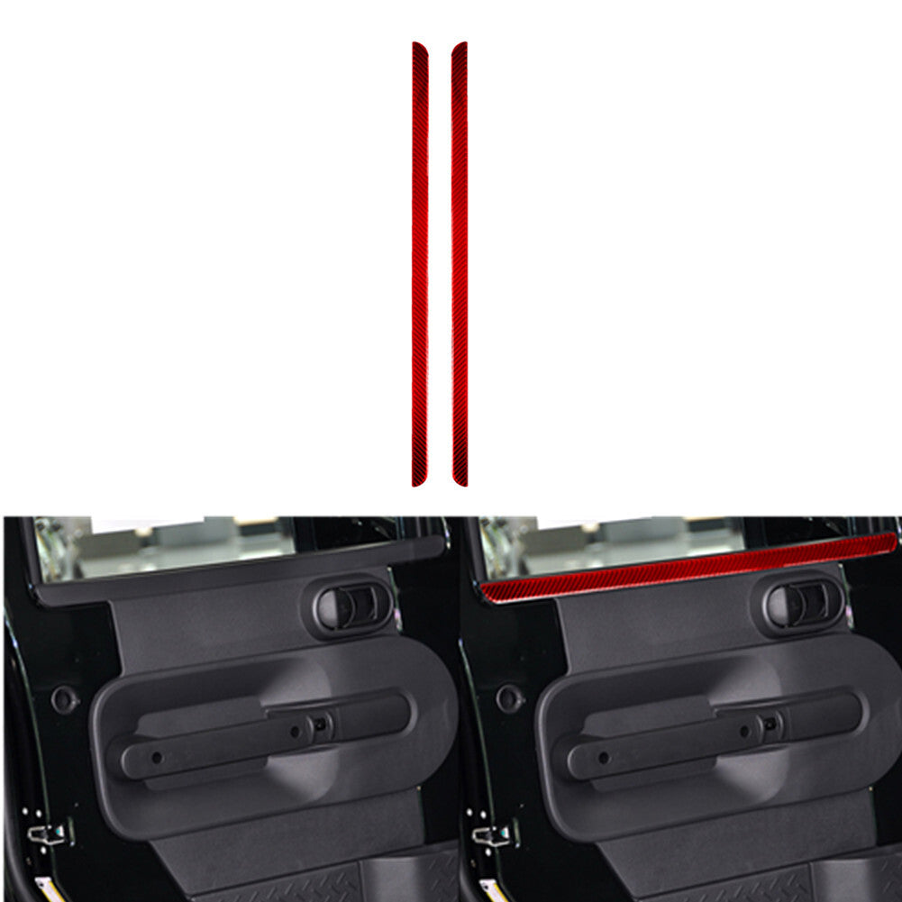 Red Carbon Fiber Front Door Trim Panel Trim for Jeep for Wrangler 07-10