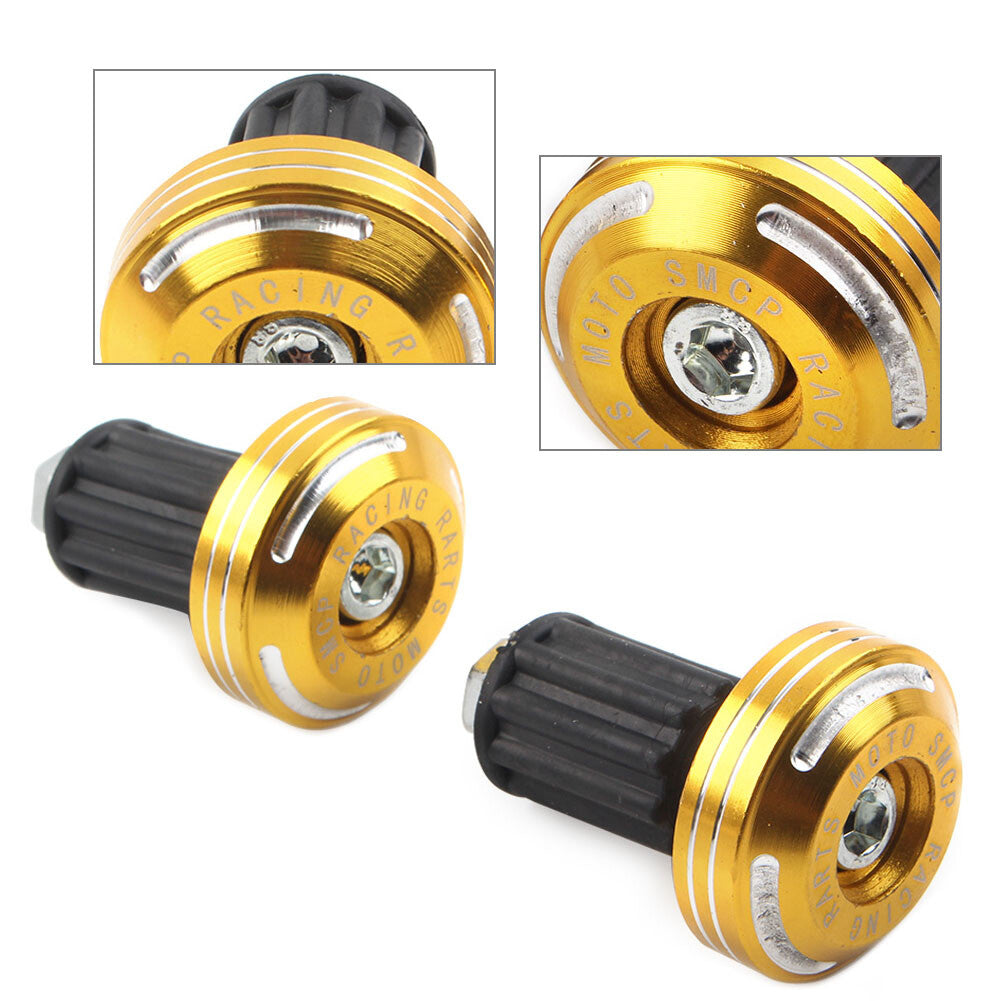 7/8 Handlebar Grips Handle Bar End Cap Plugs Slider Gold Motor CNC Dirt Bike