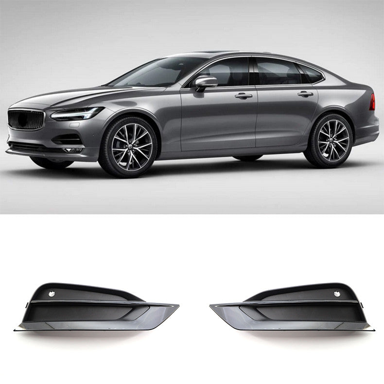 for Volvo S90 2017-2020 Black Front Bumper Fog Light Lamp Cover Trim Replace 2x
