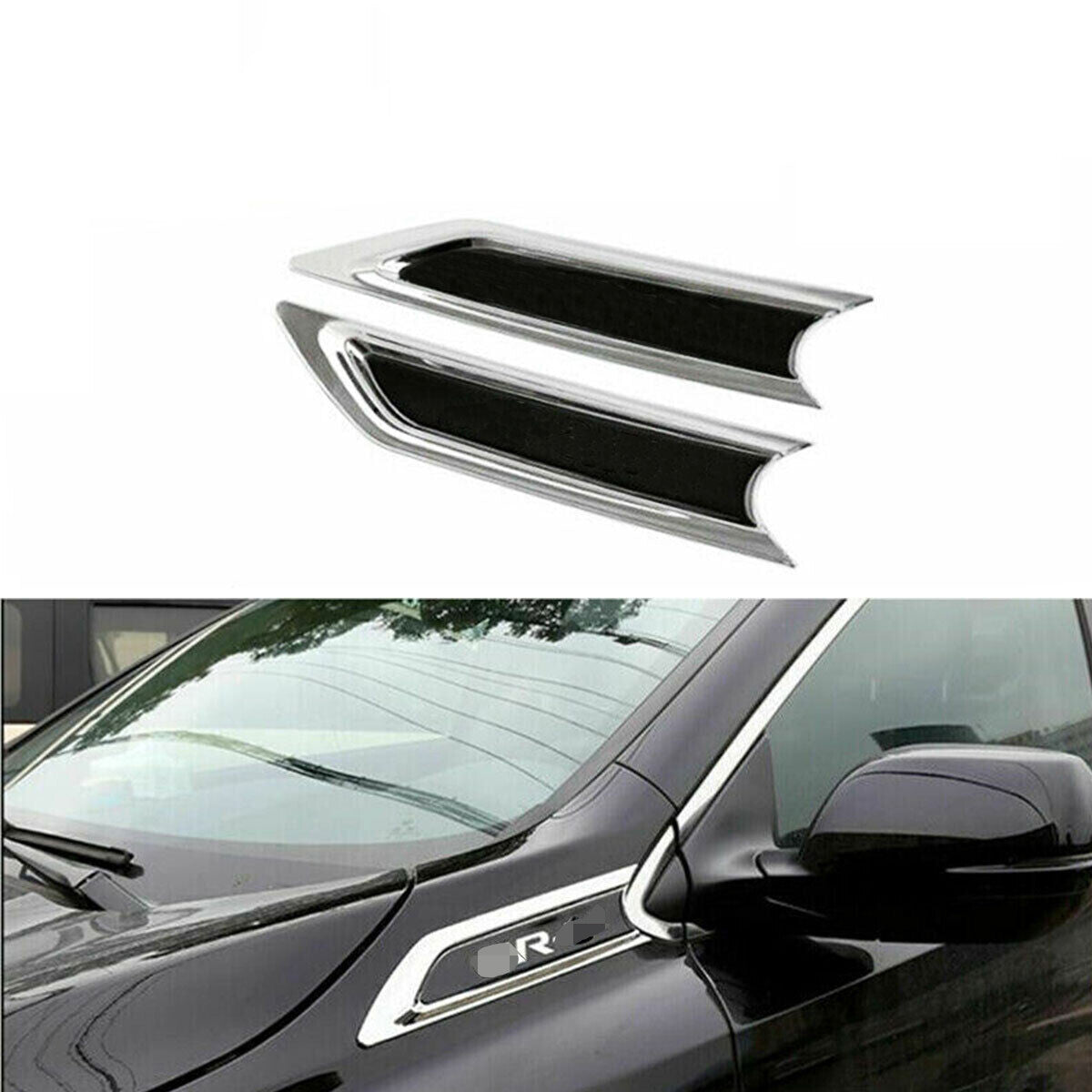 2X for Honda CRV CR-V 2018-2021 New Car Chrome Side Body Emblem Hood Trim Cover