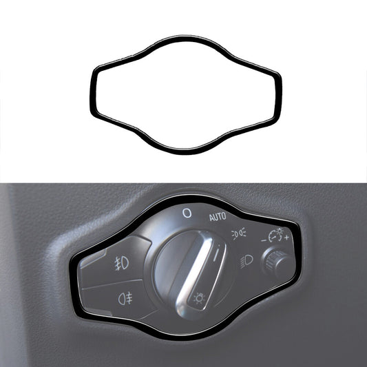 Headlight Control Knob Frame Trim Cover Decor Gloss Black for Audi Q5 2009-2017