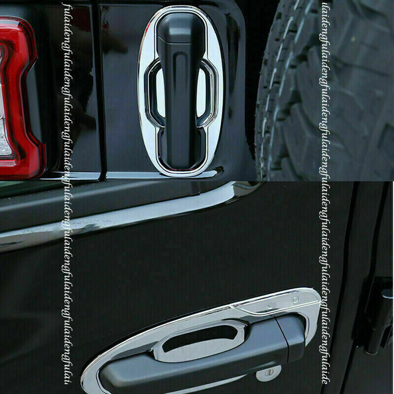 10Pcs Chrome Exterior Door Handle Bowl Cover Trim for Jeep for Wrangler JL 2018-2021