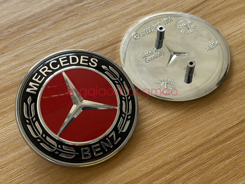 Suitable for Mercedes-Benz CLK CLS E ML GL front cover badge with black and red embroidery A2078170316