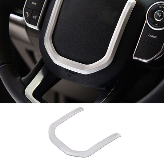 1X For Discovery Sport 2020-25 ABS Matte Silver Steering Wheel U Type Cover Trim