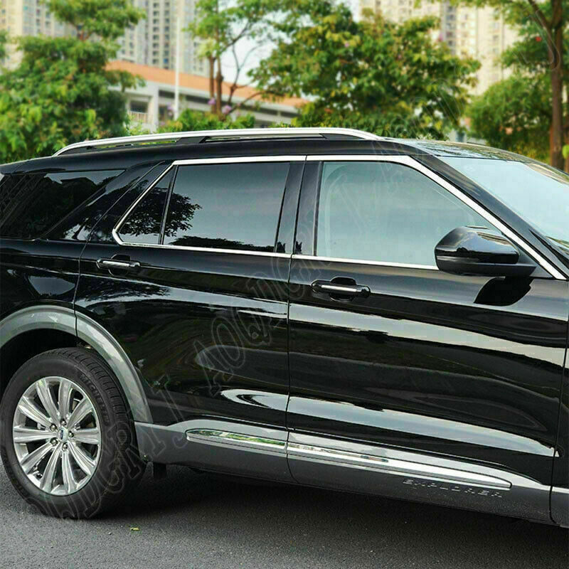 6Pcs for Ford Explorer 2020-22 Chrome Steel Bottom Window Sill Cover Strip Trim