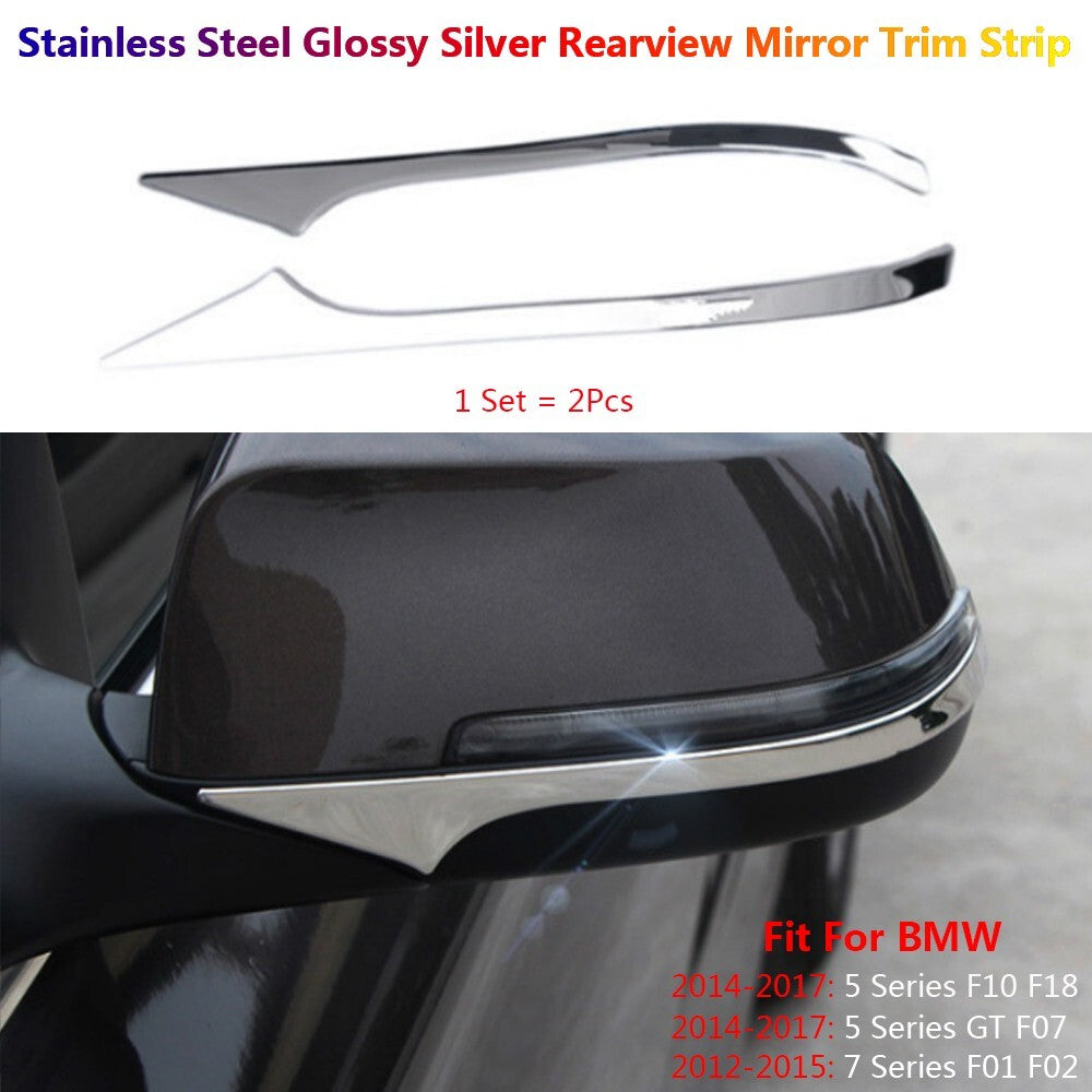 Stainless for BMW 5 7 F10 F07 F01 Car Exterior Rear View Mirror Strip Cover Trim