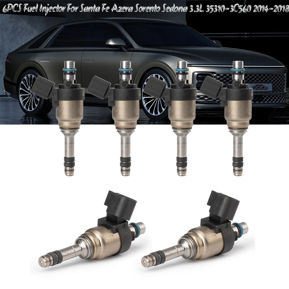 6X Fuel Injectors Fit for Hyundai Azera 3.3L 2014-2017 for GENESIS 3.8L 2015-2016