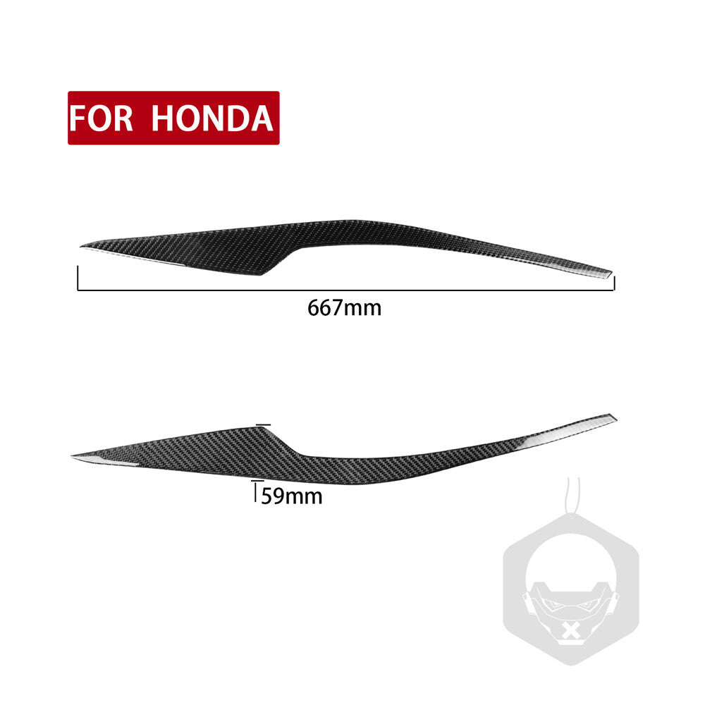 Carbon Fiber Front Headlight Eyelids Eyebrow Panel Trim for Honda CR-V 2007-2011