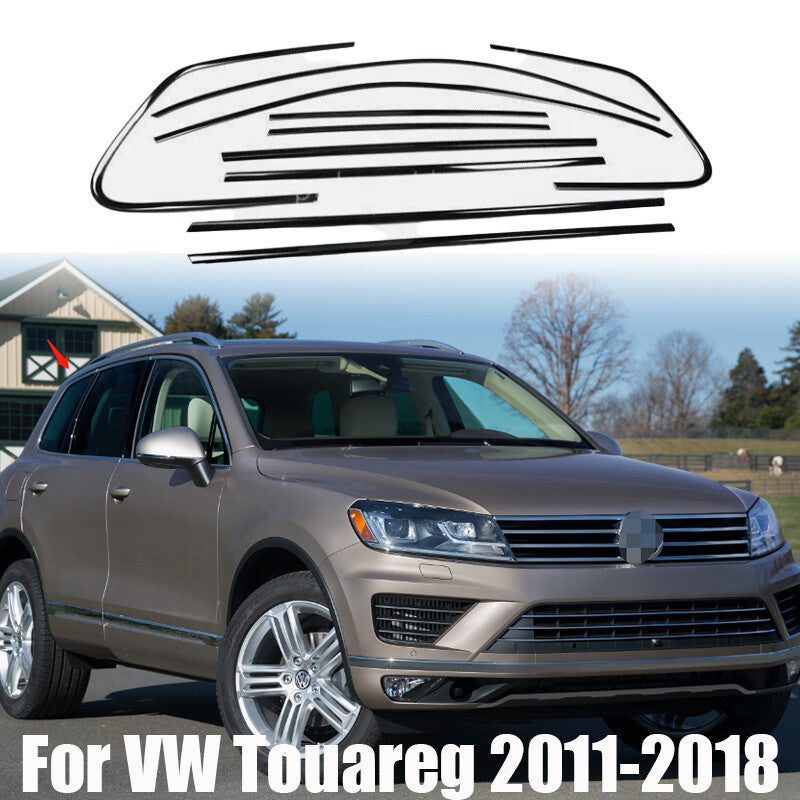 Black Titanium Windows Sill Molding Strip Trim 10PCS for VW Touareg 2011-2018