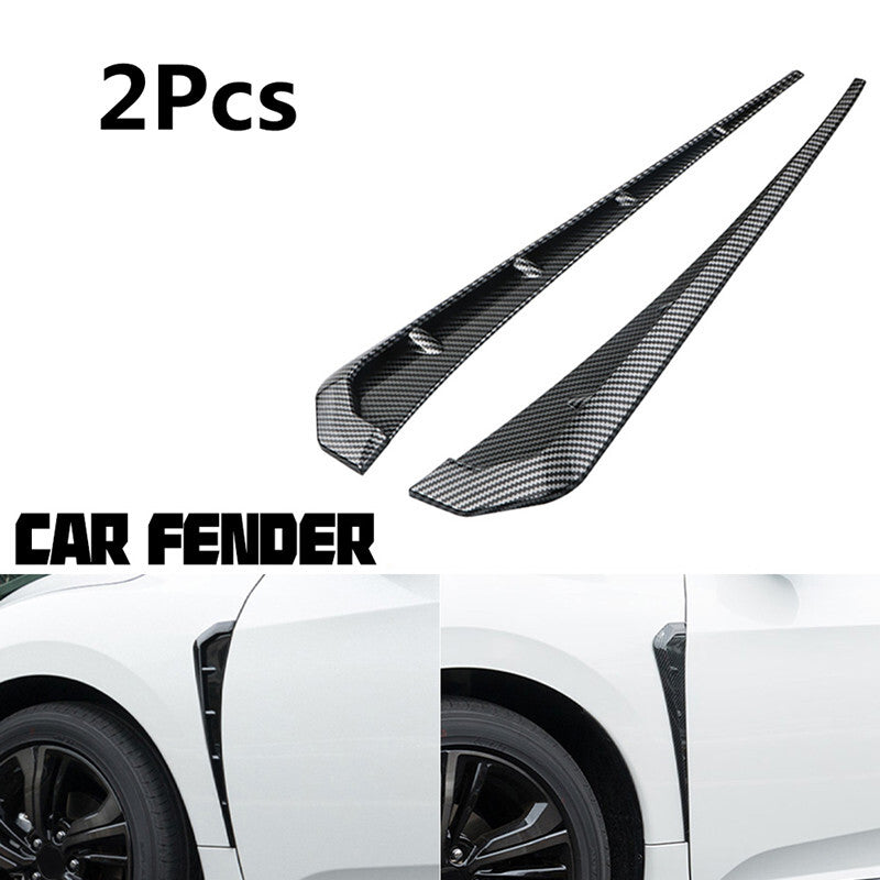 1 Pair Car Carbon fiber Side Air Vent Cover Trim Modified Fender Gills Sticker