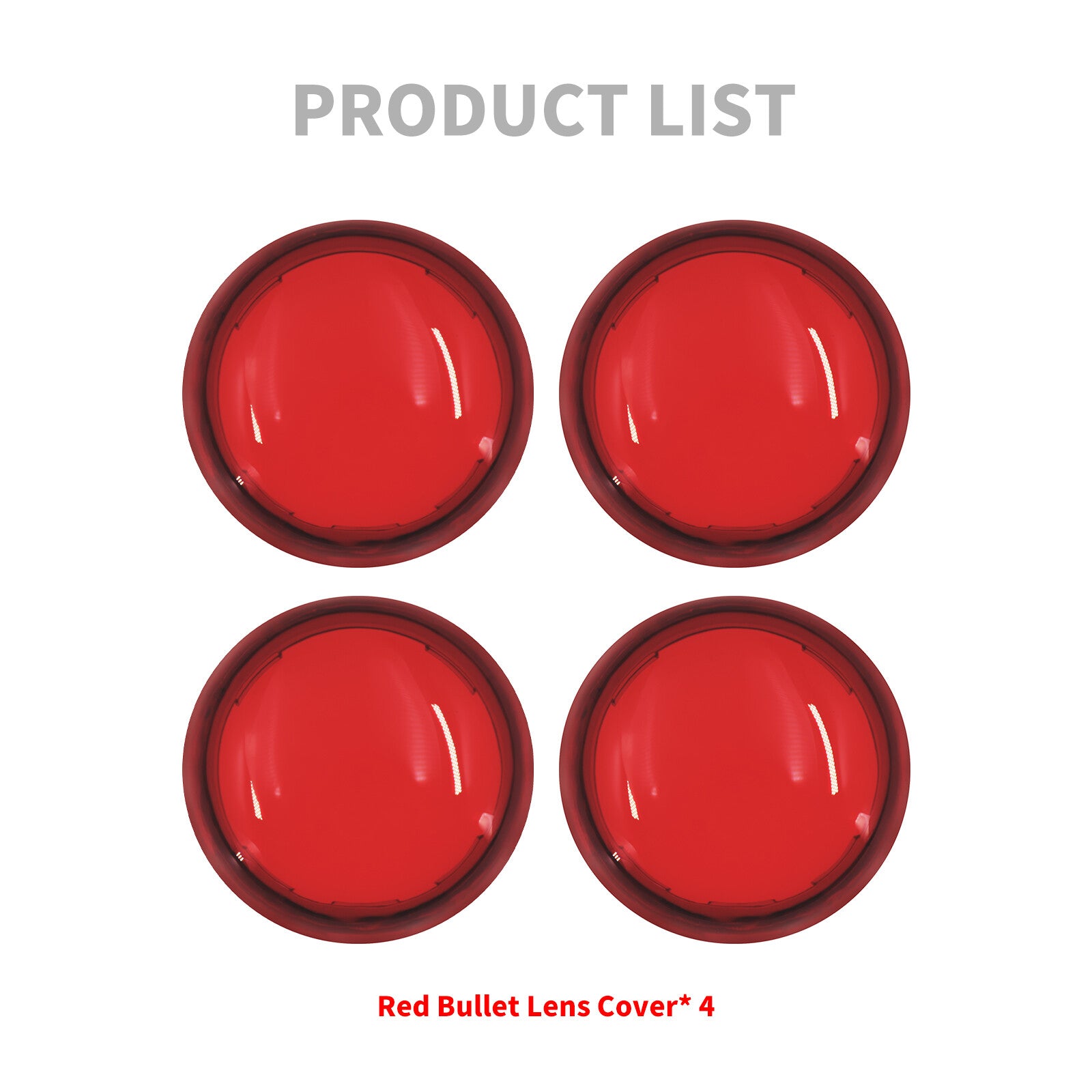 4x Turn Signal Light Red Lens Bullet Style Covers Fit for Harley Glide Sportster