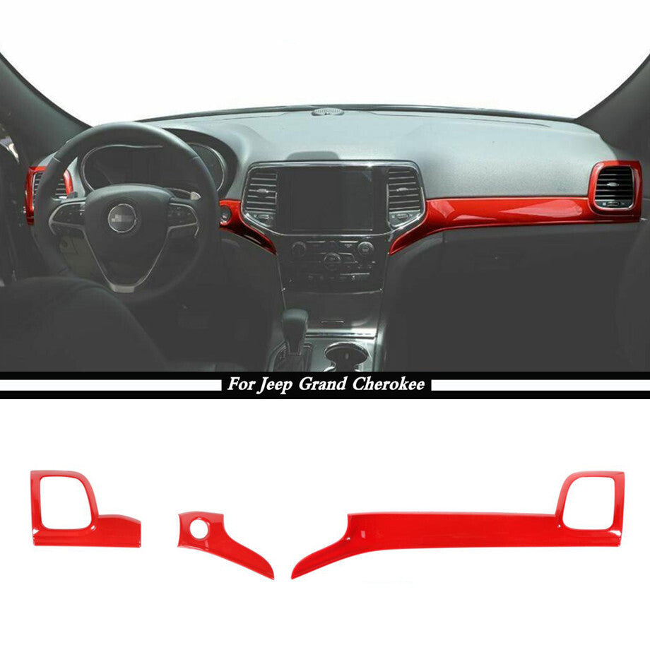 ABS Red Interior Dashboard Vent Cover Trim for 2011-2020 for Jeep Grand Cherokee